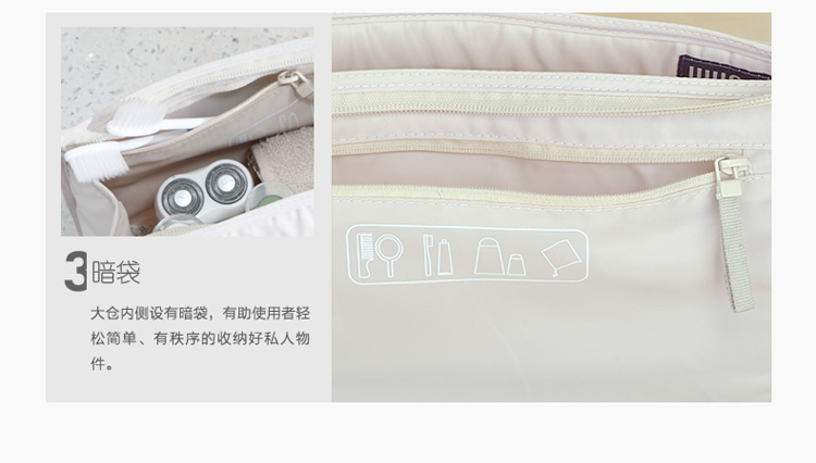 
                                        文艺青年 洗漱袋化妆包透气男女出差旅行收纳袋 藏青色                