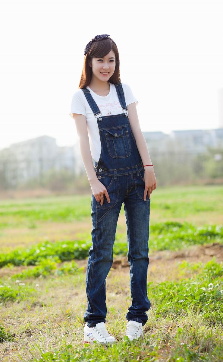 2016新款牛仔背带裤长裤女潮连体裤背带大码牛仔裤 10-6040-1图片色 L