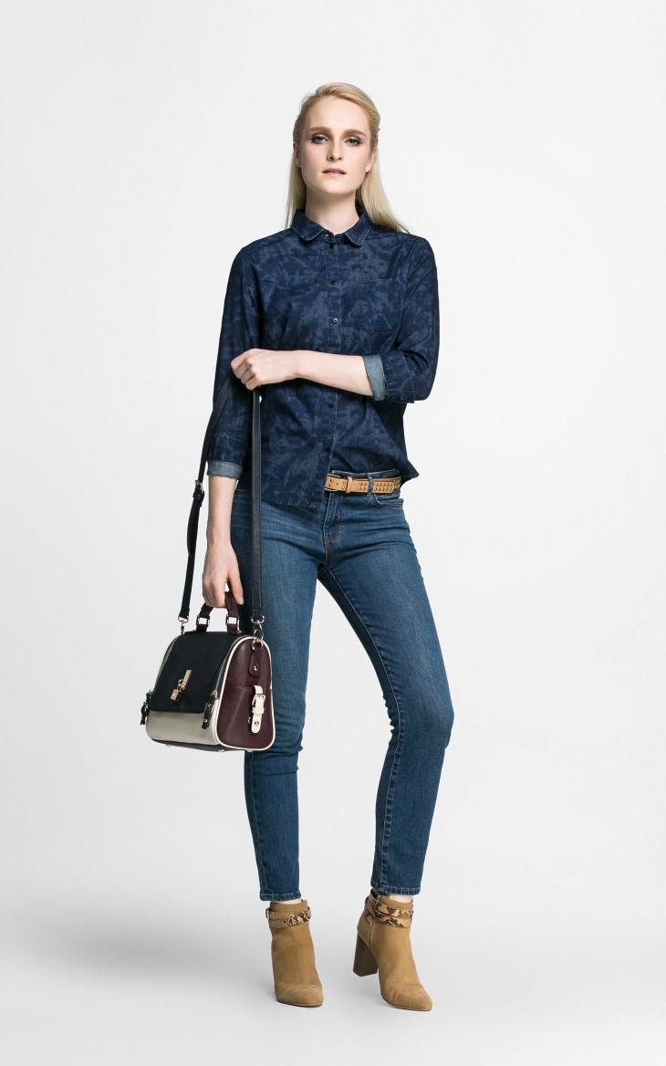 女装 衬衫 思莱德(selected) 思莱德selected纯棉扎染风印花小圆领