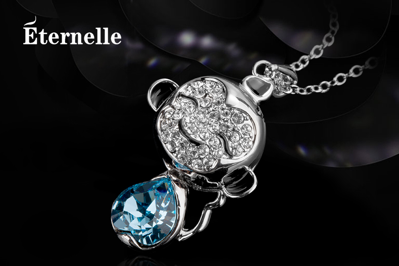 eternelle采用施华洛世奇水晶项链 猴年吊坠十二生肖吉祥物女配饰