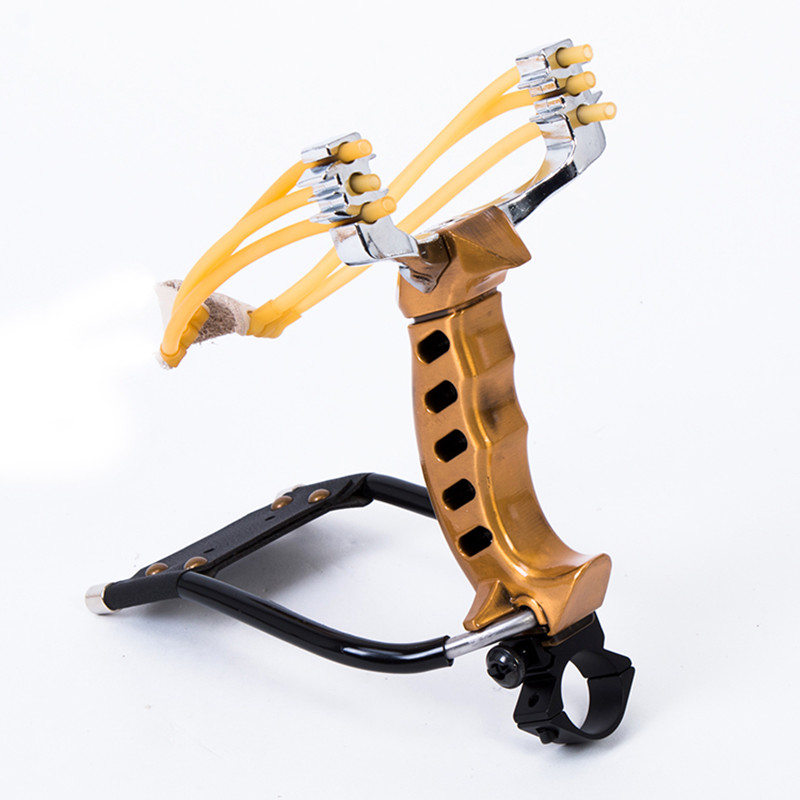 增源达 弹弓腕托弹弓铝合金不锈钢传统定位卡球竞技户外打猎弹弓器 黑