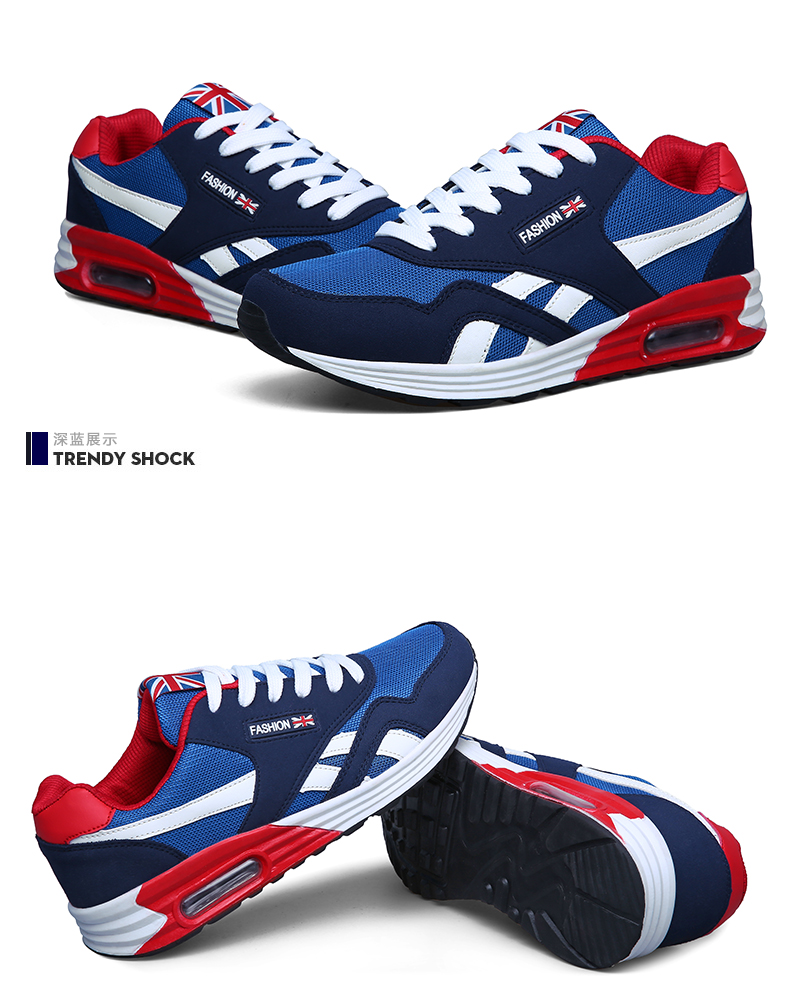 秦豹春夏新款时尚潮流系带运动鞋舒适透气网布轻便气垫鞋时尚百搭防滑