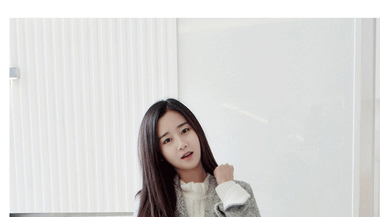 欣衣格毛呢外套女2015冬装新款韩版修身中长款毛呢大衣 女91A 灰色 M