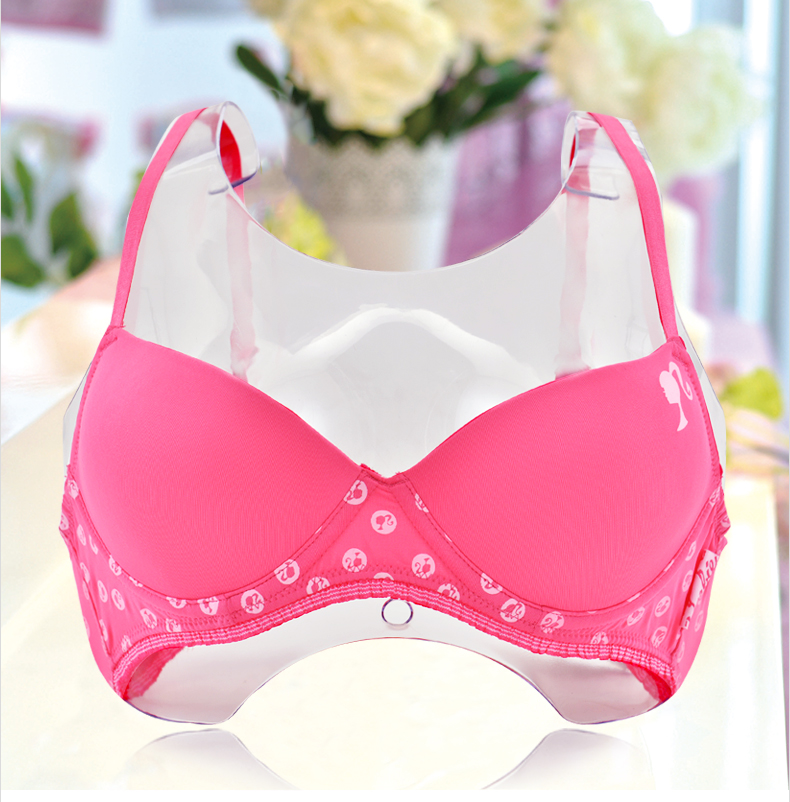 芭比(barbie)少女文胸 女生聚拢搭扣文胸内衣学生胸罩带钢圈 009玫红
