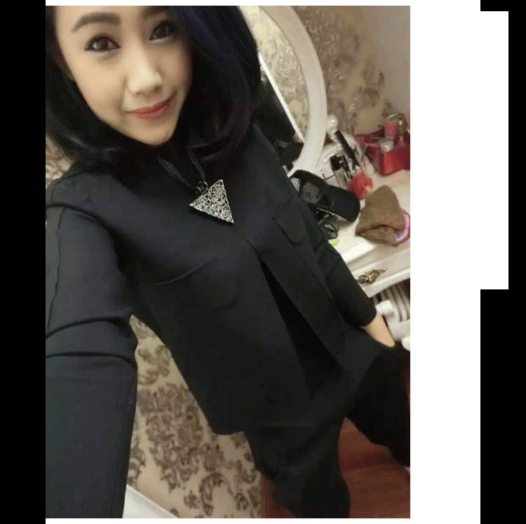 
                                        美岱悦   2017秋新款长裤套装女小香风名媛气质短外套上衣休闲哈伦裤两件套装 红色 XL                