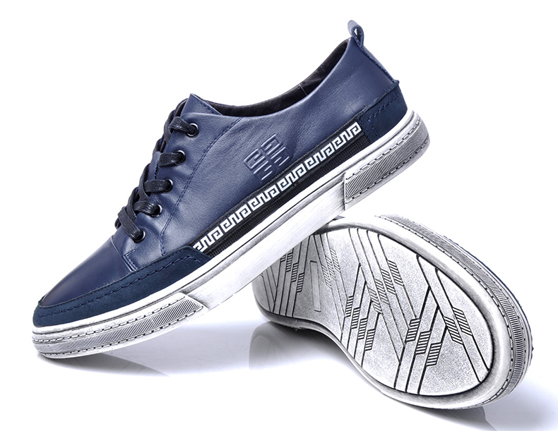 麦高男鞋秋冬新品休闲鞋 男士皮鞋韩版潮流系带板鞋 男单鞋子