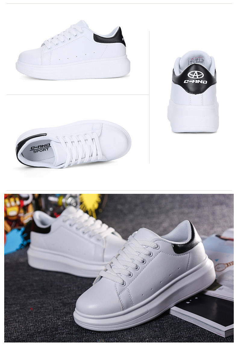 奇安达女鞋小白鞋女 系带 韩版潮平底鞋 男鞋板鞋 女休闲鞋情侣鞋 qad