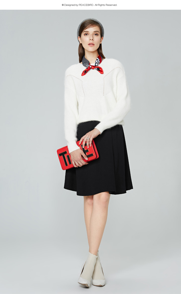 太平鸟女装2015冬装新品A型长裙A1GF44219 红色 M