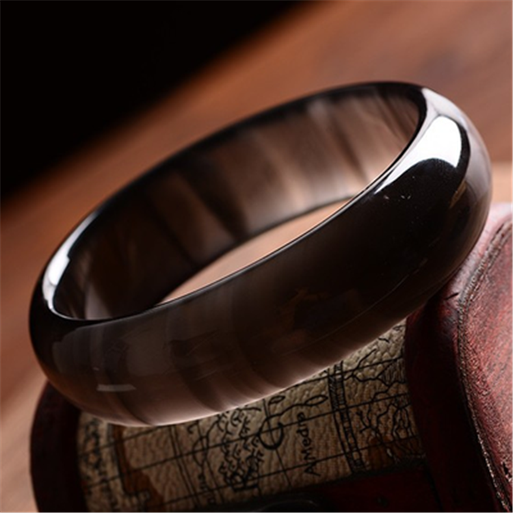 芙雅格 黑曜石手镯 加宽加厚 手镯 女款 礼物 58【图片 价格 品牌 报