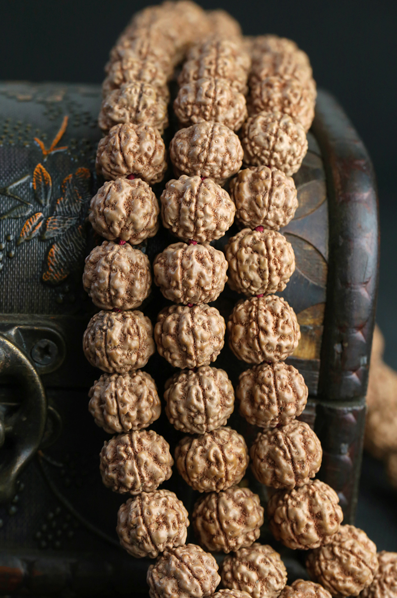 金玉乐道天然尼泊尔小金刚菩提子双龙纹108颗手串手链男士款 双龙纹