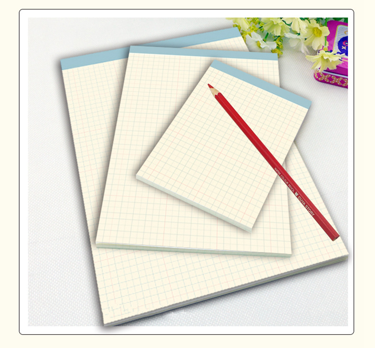 便签纸网格本方格本信笺草稿纸化学数学绘图纸几何格子本 网格中号4本