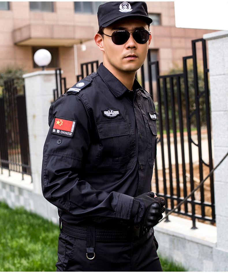 蚁行客特tq服保安服短袖夏季套装男作训服黑色薄款门岗物业执勤服tq