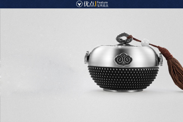 恒家福 锡罐正品 锡茶叶罐醒茶叶罐中号普洱装茶罐储茶 礼品茶具 礼盒
