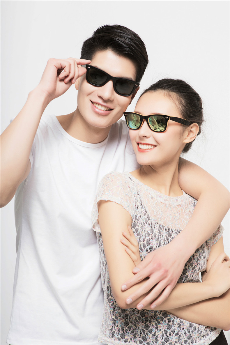 门扉 情侣太阳镜 欧美大牌眼镜潮人炫彩墨镜 男女士太阳镜 黑框灰片