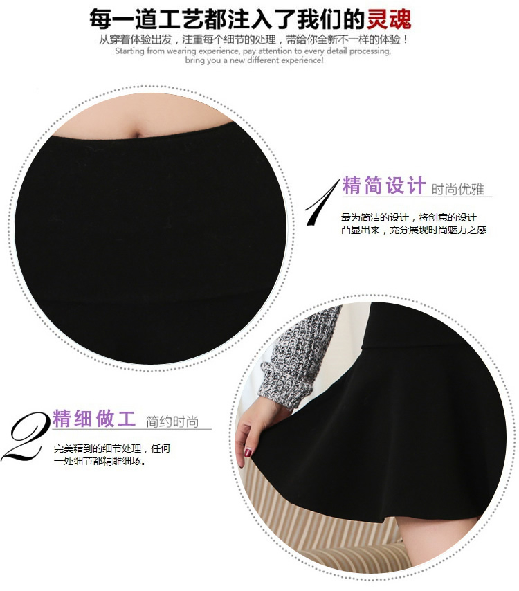 彩蒂诗 2015秋冬新款韩版中腰时尚百搭A字短裙女装半身打底裙裤 图片色 均码