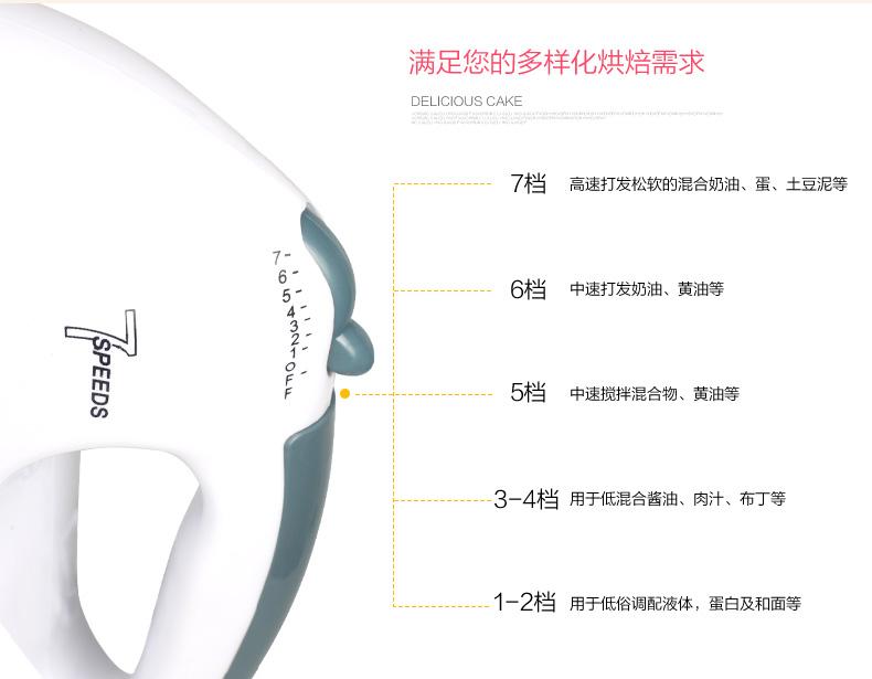 
                                        timi 电动打蛋器 家用手持打蛋机 和面机 厨师机 搅拌机 打发奶油机                