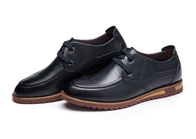 康龙皮鞋秋季新款 男士舒适头层牛皮商务休闲鞋 系带耐磨透气男鞋