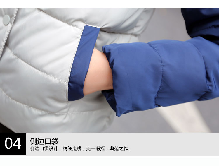 2015冬装新款 韩版时尚修身连帽短款羽绒棉服 LY2099 浅灰色 L(100斤以下)
