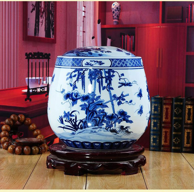 
                                                            ciwuyu陶瓷普洱茶罐 茶叶缸储茶罐大号泡菜坛子七子饼茶盒罐 丝瓜腰鼓罐                