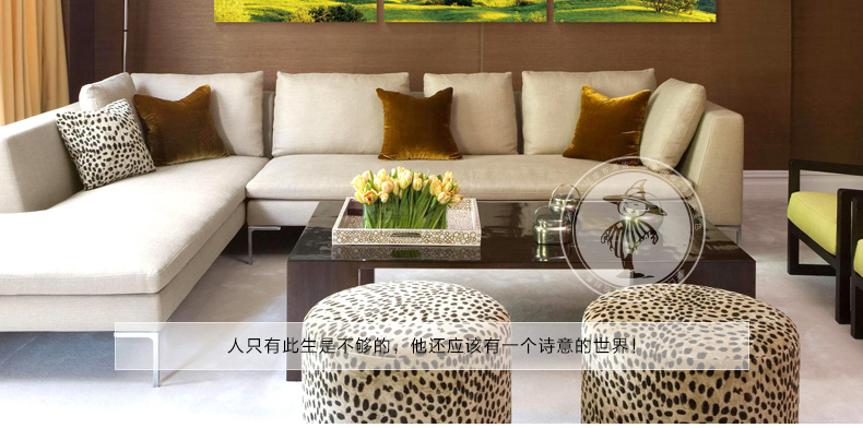稻草人家缘 简约客厅现代装饰画无框画三联风景挂画办公室沙发背景墙壁画山峰 一套三幅 60*60cm (适用于3-3.5米背景墙)