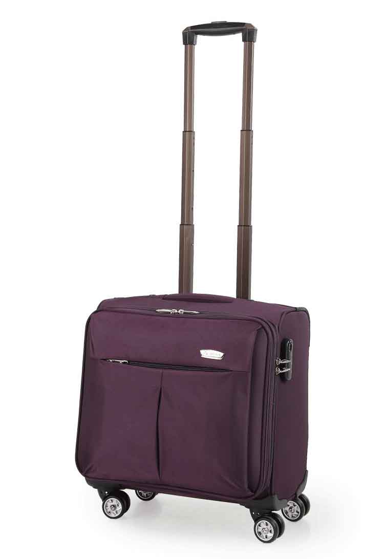 米昂新款商务拉杆箱万向轮牛津布拉链软箱男女通用旅行箱 黑色 16寸