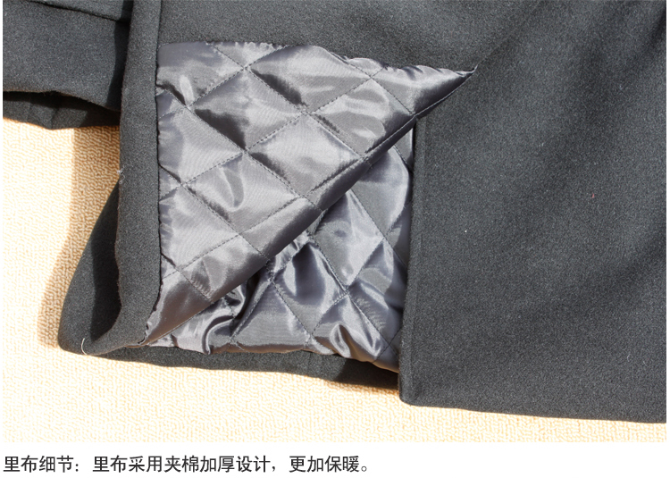 
                                        安依莲毛呢大衣女 韩版女装冬季新款双排口大码中长款加厚连帽外套 灰色普通款 L                