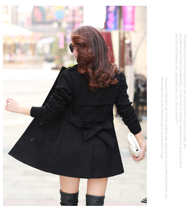 语琳暄 2015秋装新款韩版中长款修身风衣外套 女  7791 卡其色 XL