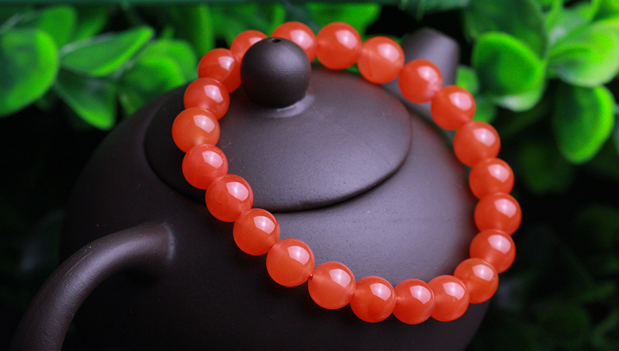 南红玛瑙樱桃红手链 16.87克 玖合玉器