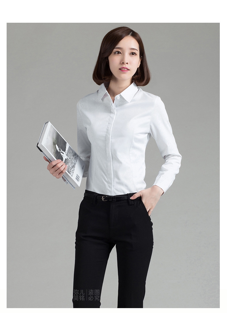
                                        mineeor2017春装新品衬衫女长袖韩版女装百搭纯色镂空花边袖立领打底 长袖-白色 M                