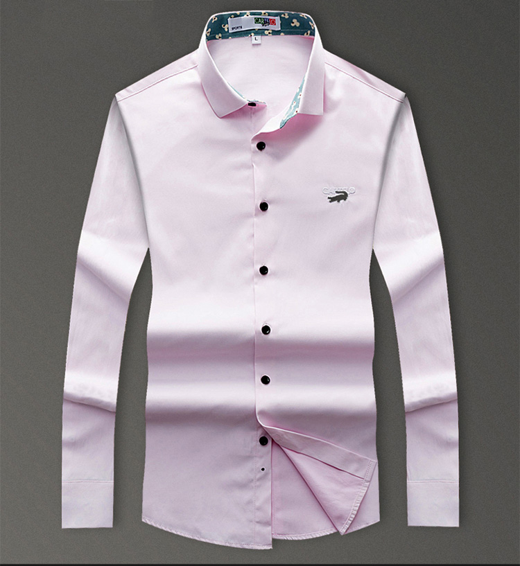 卡帝乐鳄鱼(cartelo)男士纯色修身长袖衬衫 kec2218 浅蓝色 xl