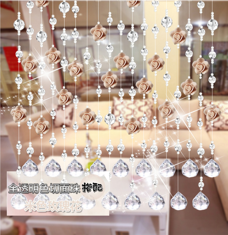 
                                                            昌辉（Changhui） 昌辉水晶珠帘门帘客厅帘子门帘隔断客厅卧室隔断浪漫玫瑰窗帘玫瑰 其他 定做一米一条拍前联系客服                