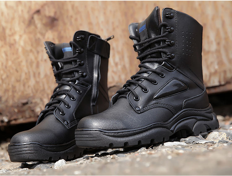盾郎特种兵军靴男 户外战术靴作战靴高帮特警靴登山军用鞋靴正品 黑色
