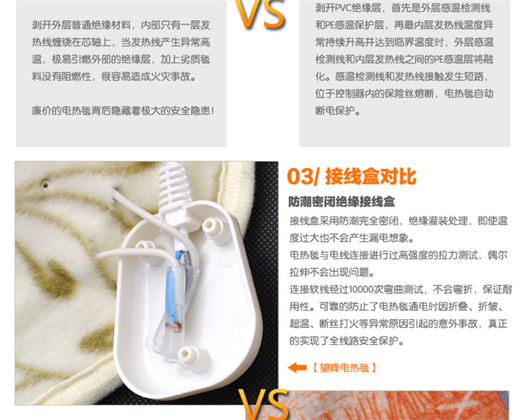 望峰  双人 双控 调温 羊羔绒花面   电热毯 电褥子 颜色随机 F1528