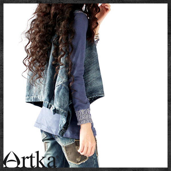 
                                        Artka阿卡T恤女夏装新款修身显瘦亲肤褶皱条纹打底衫 F1                