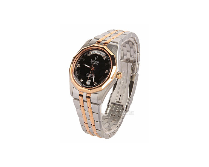 bulova 宝路华 男士eminence钢带自动机械表 b180rbk 黑色 f