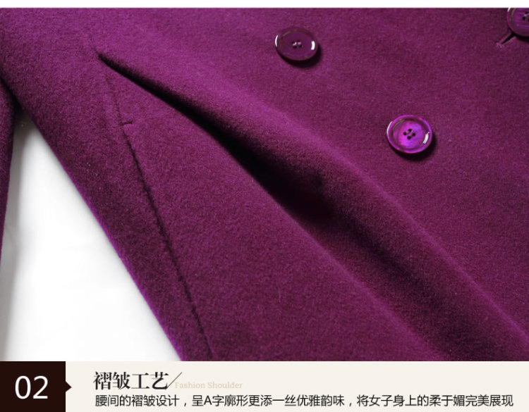 双面呢羊绒大衣女新款斗篷羊毛呢外套中长款 紫色 预售 L