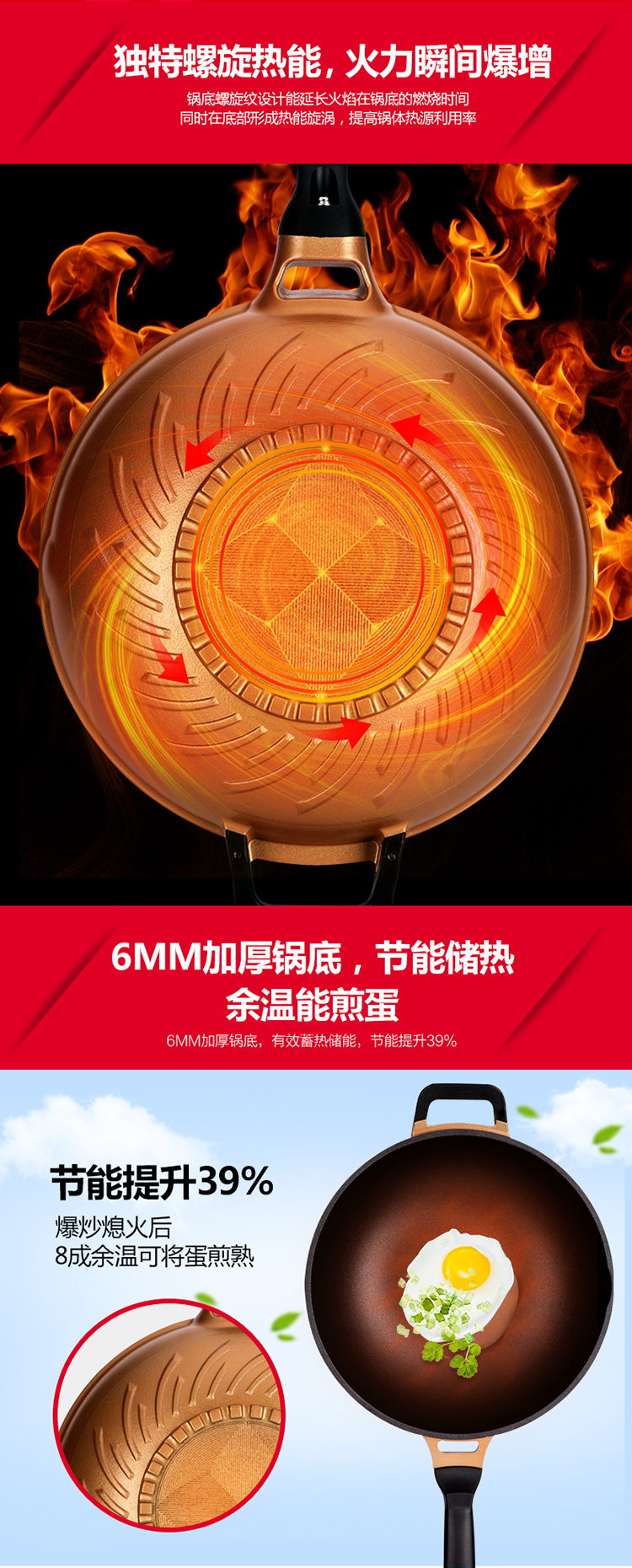 炊大皇爆炒炒锅无油烟不粘炒菜烹饪锅具电磁炉通用炒锅 32cm