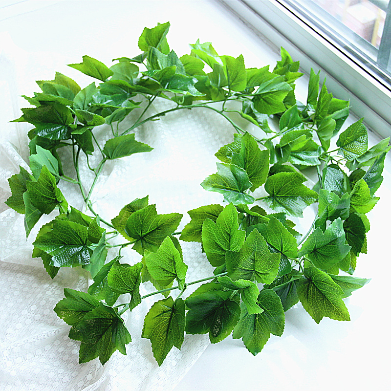洛楚luxchic仿真葡萄叶葡萄藤藤条假花树叶绿叶装饰管道装饰吊顶装饰