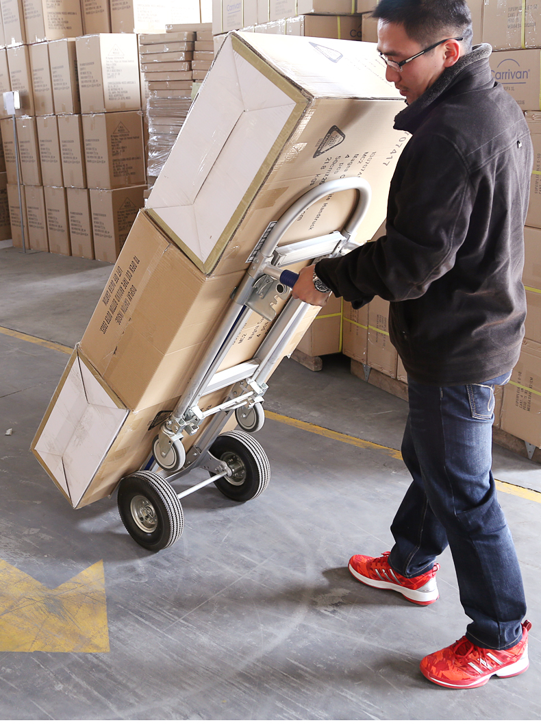 顺和小推车充气轮拖车仓库高载重加厚拉车铝合金老虎车手推车库房搬运