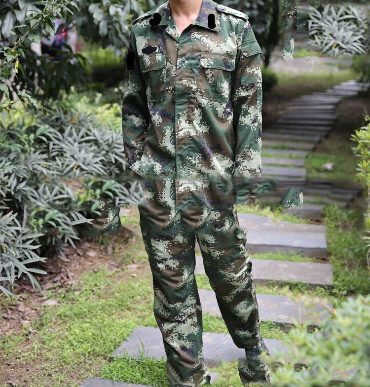 夏季迷彩服 数码迷彩作训服 丛林迷彩服套装 军绿色 170/92-96