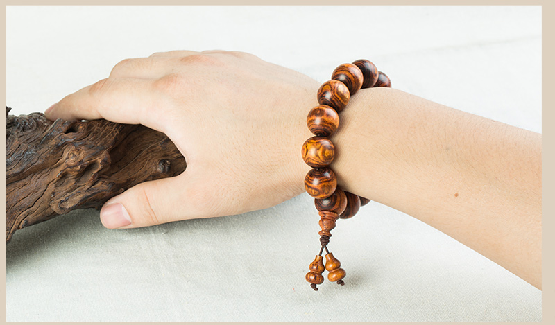 梵迹 鬼眼鬼脸海南黄花梨手串 佛珠手链 带证书 17mm fjsc0867