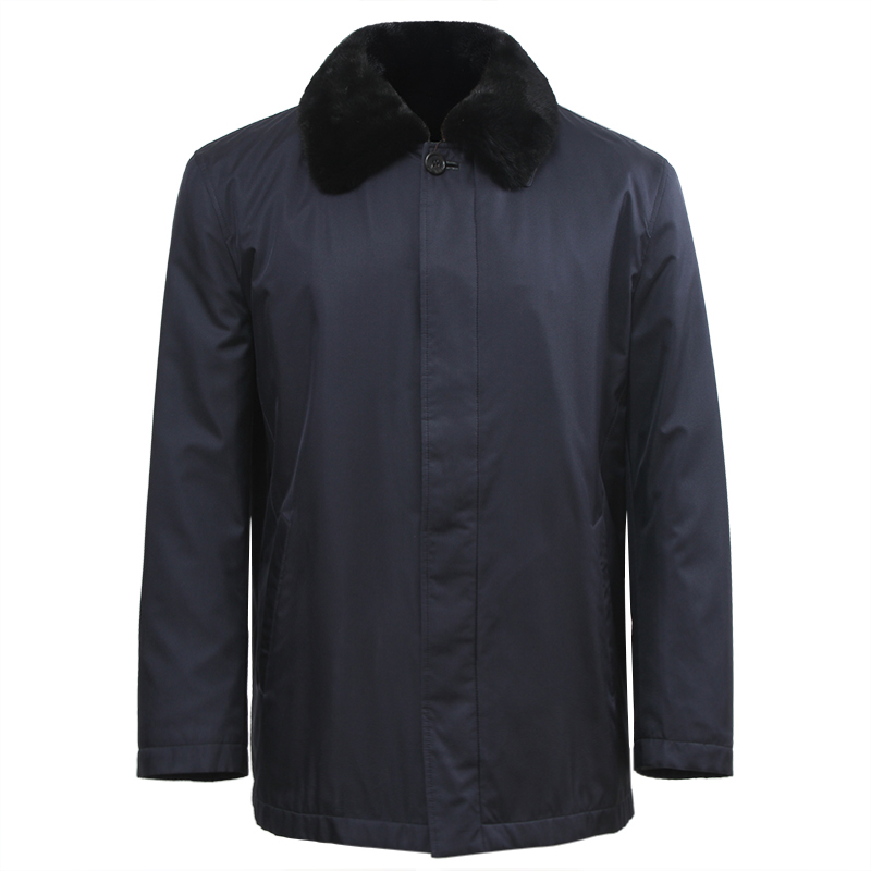 catysil凯迪希尔獭兔毛皮内胆 水貂毛皮翻领 配绵羊皮大衣风衣外套