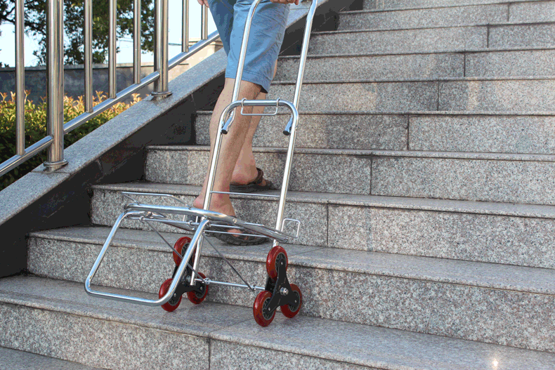 折叠行李车便携拉杆车上楼梯拉货车小推车买菜车不锈钢轮 爬楼精钢车