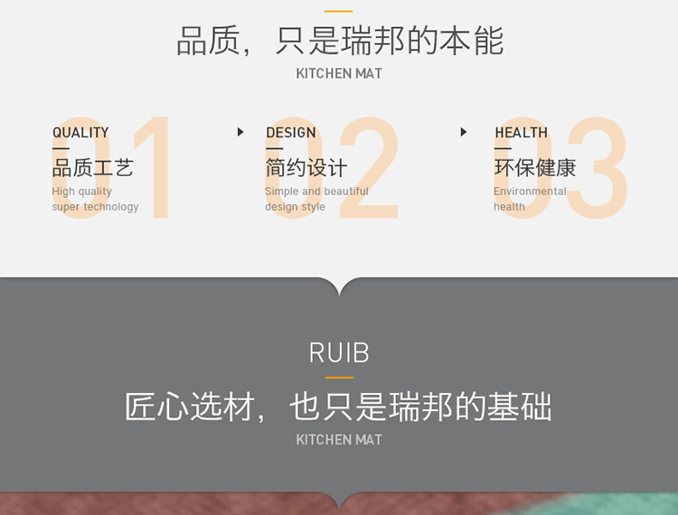 
                                                                                Rui.b厨房地垫长条防油防水地垫入户门垫进门床边脚垫家用易清洗蹭脚垫防滑垫 盘子刀叉 50*80cm                