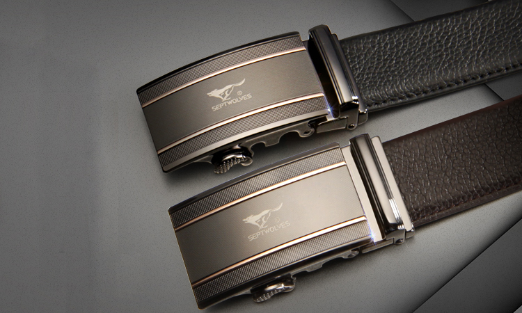 【京东自营 头层牛皮】七匹狼男士皮带 商务休闲自动扣裤带腰带 啡色