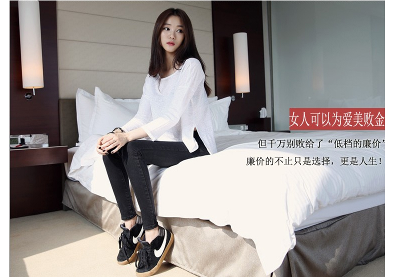 
                                        南极人 牛仔裤女2018秋冬季新款时尚百搭休闲显瘦铅笔裤女加绒加厚小脚长裤子 WL618 深蓝 28码                