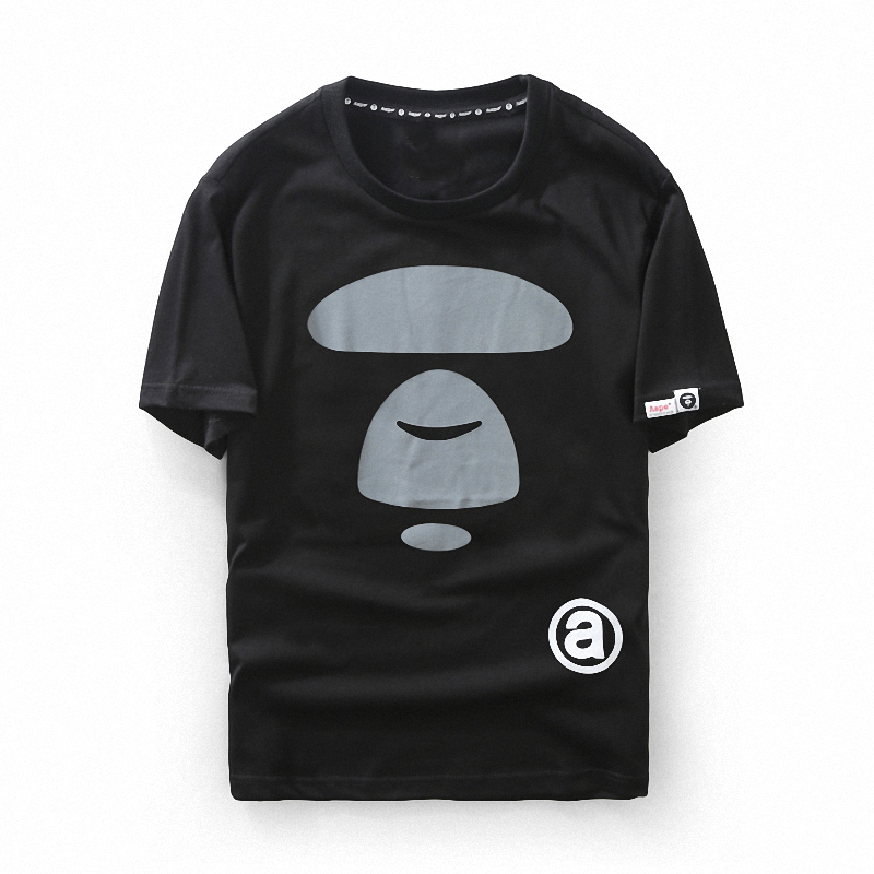 2016春夏季新款男女休闲情侣装aape潮牌猿人头 简约猿人印花宽松