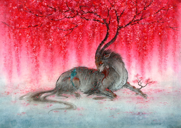 观山海杉泽画册集洛煌笈山海经系列绘本中国古风典藏版手绘图鉴百鬼