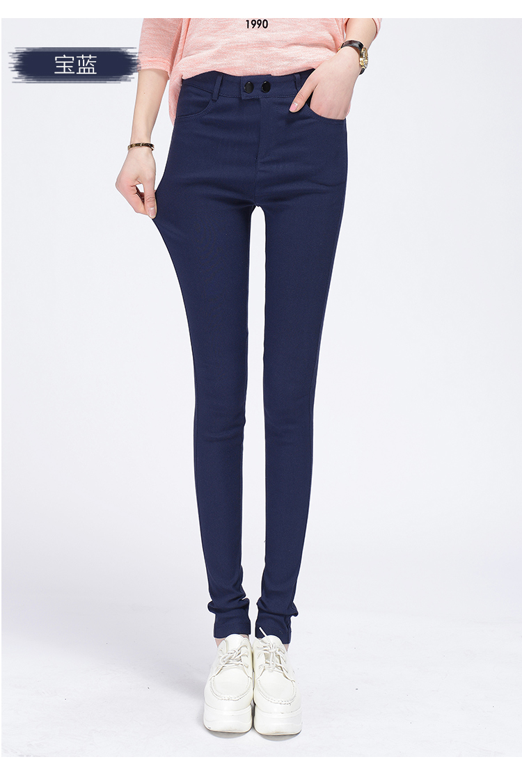 黛黛尔2016春秋新款 打底裤女外穿小脚裤铅笔裤大码高腰长裤 灰色 xl