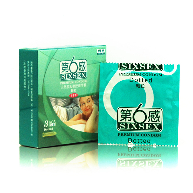 第六感sixsex安全套避孕套颗粒3只螺纹3只平滑3只旅行装成人情趣用品